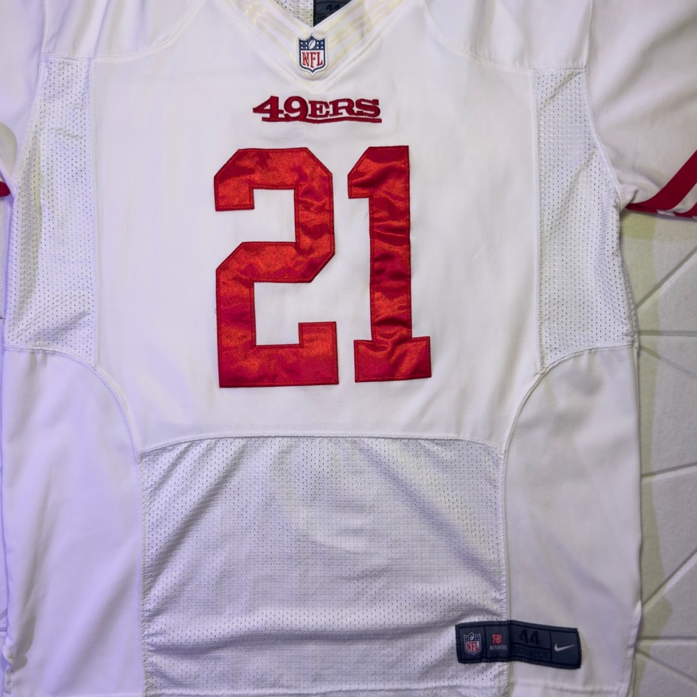 Frank Gore SF 49ers Nike Elite Authentic Jersey Size 44 Stitched NFL White